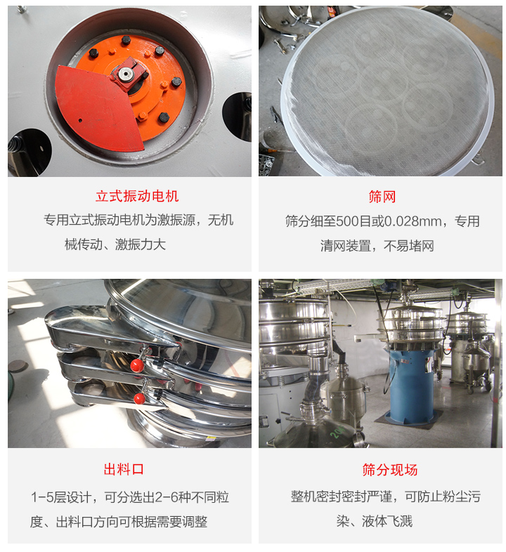 旋振篩定制化有：移動(dòng)，加緣，閘門等多種形式選擇。子母設(shè)計(jì)透網(wǎng)率高，換網(wǎng)方便。